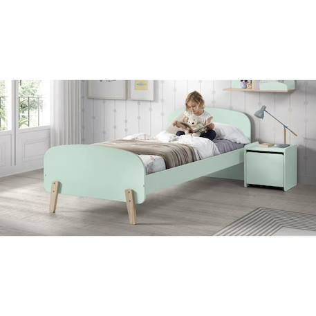 KIDDY Chambre enfant complète style scandinave en bois pin massif et MDF laqué vert menthe - l 90 x L 200 cm VERT 2 - vertbaudet enfant 