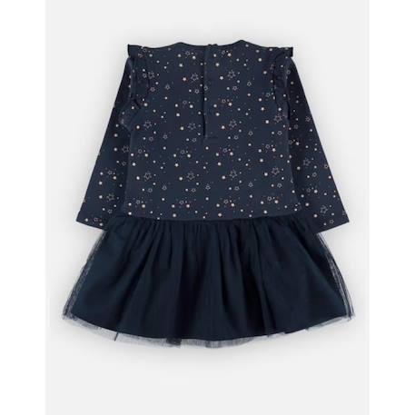 Robe bi-matière imprimé étoiles BLEU 4 - vertbaudet enfant 