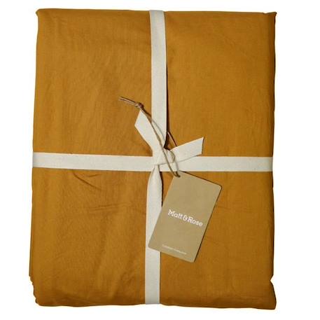 Drap-housse uni en coton, COTON LAVÉ Caramel 90x190 cm JAUNE 2 - vertbaudet enfant 