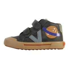 Chaussures-Chaussures garçon 23-38-Baskets, tennis-Basket Montante Enfant Victoria - Anthracite - À Scratch - Confort Exceptionnel