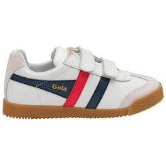 Basket Cuir Enfant Gola Harrier Leather Strap - Blanc/Bleu/Rouge - Scratch - GOLA  - vertbaudet enfant