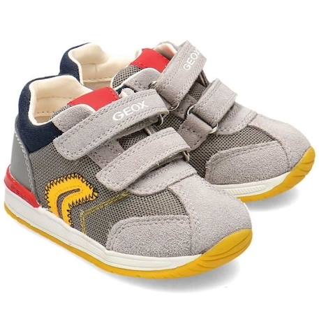 Baskets Geox Baby Rishon - Garçon - Jaune - Scratch - Confortable JAUNE 3 - vertbaudet enfant 