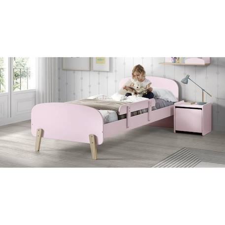 KIDDY Chambre enfant complète style scandinave en bois pin massif et MDF laqué vieux rose - l 90 x L 200 cm ROSE 2 - vertbaudet enfant 