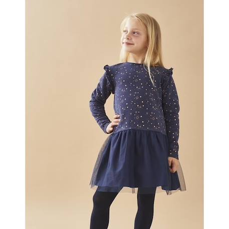 Robe bi-matière imprimé étoiles  - vertbaudet enfant