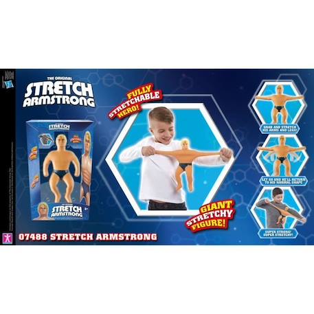 Figurine Stretch Armstrong étirable de 25 cm pour enfants dès 5 ans - TRE03 BLEU 3 - vertbaudet enfant 