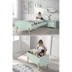 Chambre et rangement-Chambre-Lit bébé, lit enfant-KIDDY Chambre enfant complète style scandinave en bois pin massif et MDF laqué vert menthe - l 90 x L 200 cm