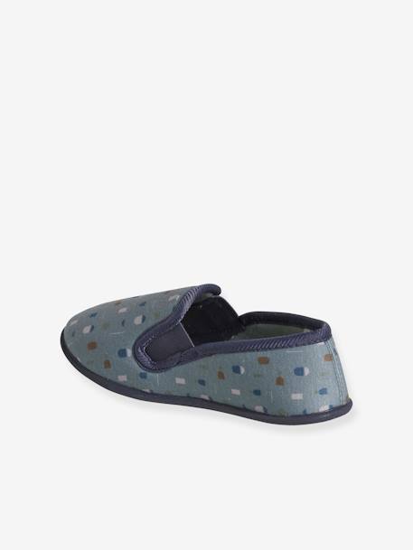 Chaussons élastiqués enfant en toile bleu imprimé+gris chiné 4 - vertbaudet enfant 