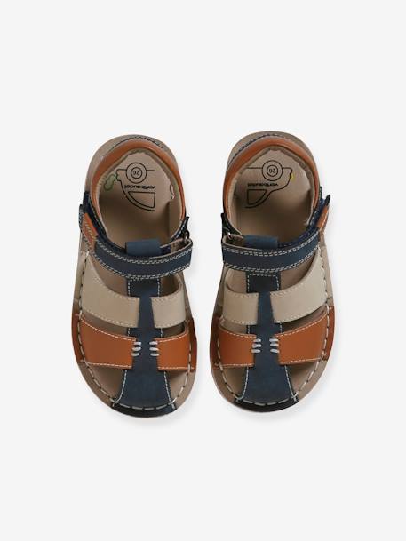 Sandales scratchées cuir enfant collection maternelle beige+lot bleu+marine 9 - vertbaudet enfant 