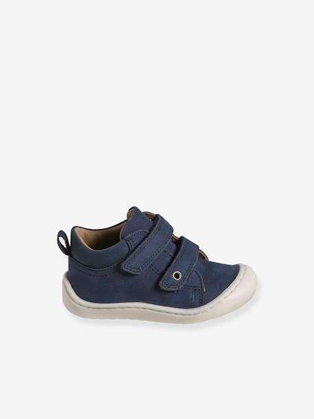 Bottillons scratchés cuir souple bébé premiers pas bleu+bleu électrique+marine 12 - vertbaudet enfant 