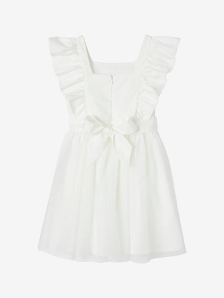 Robe de cérémonie à volants fille en gaze de coton et tulle écru 3 - vertbaudet enfant 