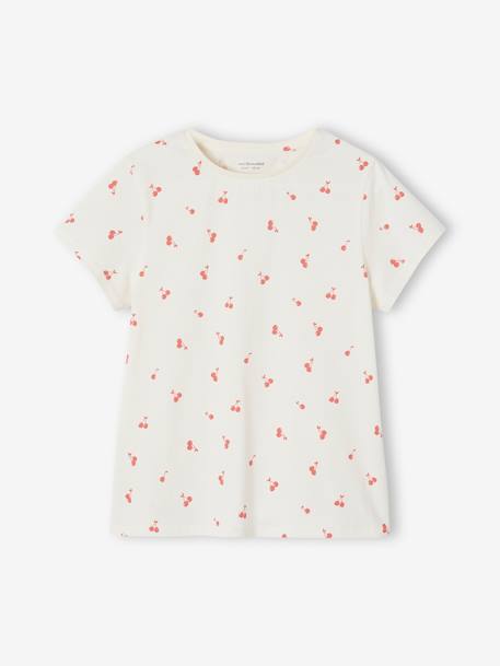 Lot de 3 t-shirts Basics détails irisés fille framboise+jaune pastel+marine+vert sauge 20 - vertbaudet enfant 