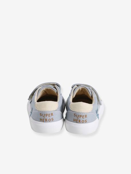 Baskets scratchées bébé en toile beige imprimé+bleu pâle 13 - vertbaudet enfant 