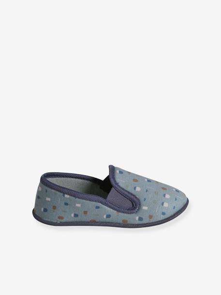 Chaussons élastiqués enfant en toile bleu imprimé+gris chiné 3 - vertbaudet enfant 