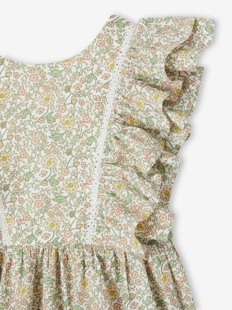 Blouse à volants imprimée fleurs cérémonie fille vanille 3 - vertbaudet enfant 