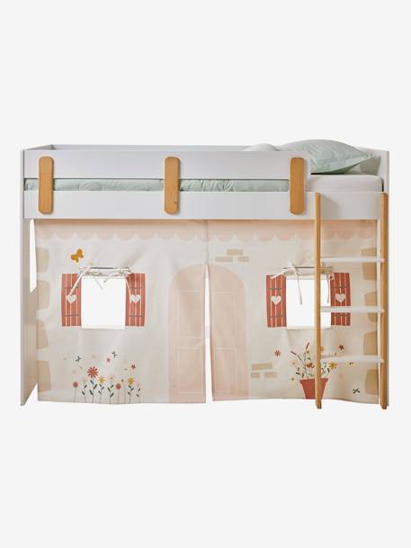 Tente de lit Cottage pour lit mezzanine mi hauteur ligne EVEREST blanc imprimé 3 - vertbaudet enfant 