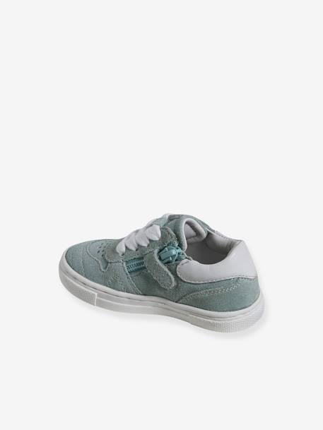 Baskets cuir lacées et zippées bébé turquoise 3 - vertbaudet enfant 