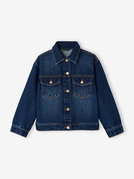 Veste en jean personnalisable fille bleu jean+stone 2 - vertbaudet enfant 