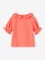 Blouse à collerette en gaze de coton fille corail+écru 2 - vertbaudet enfant 