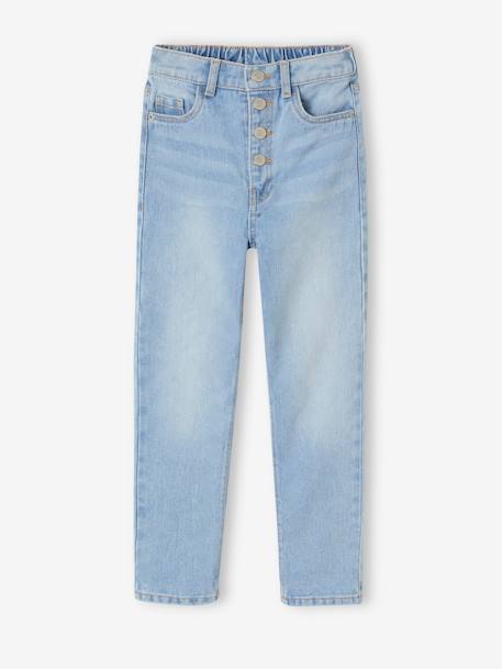 Jean Mom MorphologiK fille tour de hanches FIN bleu jean+double stone+stone 6 - vertbaudet enfant 