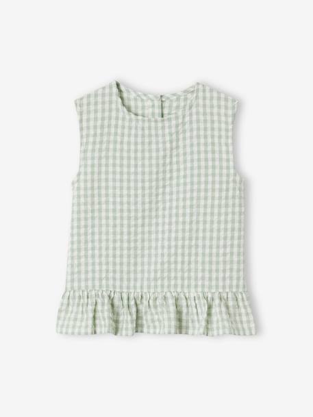 Ensemble blouse + pantalon 7/8ème fille rouge+vert sauge 8 - vertbaudet enfant 