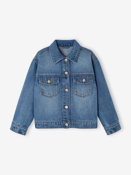 Veste en jean personnalisable fille bleu jean+stone 11 - vertbaudet enfant 