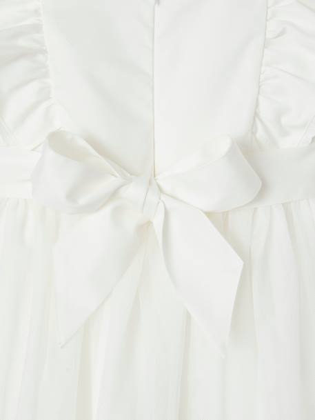 Robe de cérémonie à volants fille en gaze de coton et tulle écru 4 - vertbaudet enfant 