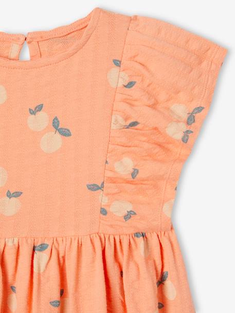 Robe à fleurs maille reliéfée fille écru+mandarine+rose bonbon 9 - vertbaudet enfant 