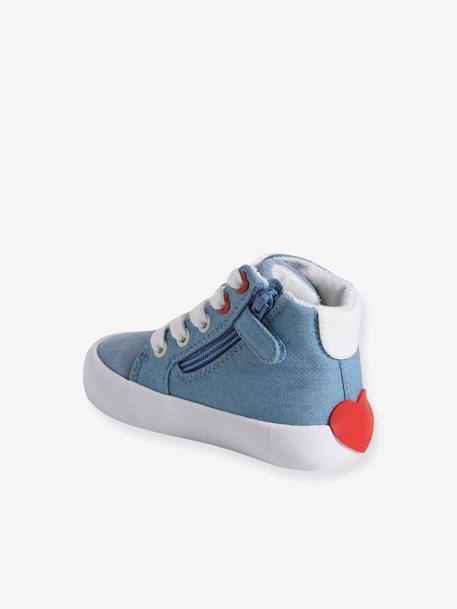 Baskets montantes bébé lacées et zippées bleu imprimé 3 - vertbaudet enfant 