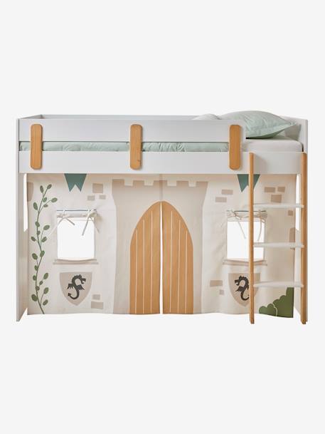 Tente de lit Chevalier pour lit mezzanine mi hauteur ligne Everest blanc imprimé 3 - vertbaudet enfant 