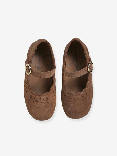 Ballerines cuir fille collection maternelle marron+vieux rose 4 - vertbaudet enfant 