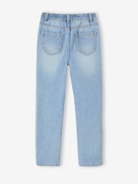 Jean Mom MorphologiK fille tour de hanches FIN bleu jean+double stone+stone 7 - vertbaudet enfant 