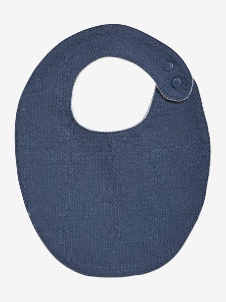 Lot de 2 bavoirs naissance bleu imprimé+terracotta 2 - vertbaudet enfant 