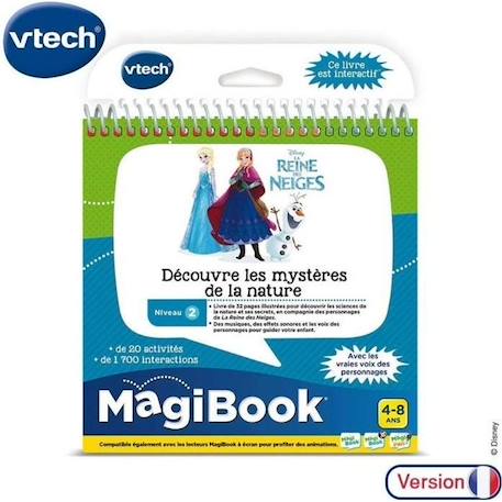 Livre Interactif Magibook - VTECH - La Reine des Neiges - Niveau 2 - 4 ans - Autocollants inclus BLEU 1 - vertbaudet enfant 