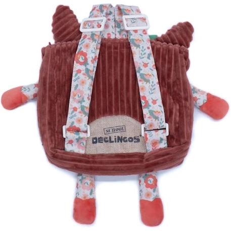 LES DEGLINGOS - Sac à Dos Velours Melimelos La Biche Enfant MARRON 3 - vertbaudet enfant 