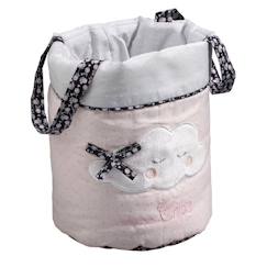 Chambre et rangement-Rangement-Panières gigognes en tissu en coton - SAUTHON - Miss Fleur de Lune - Bébé - Enfant - Rose