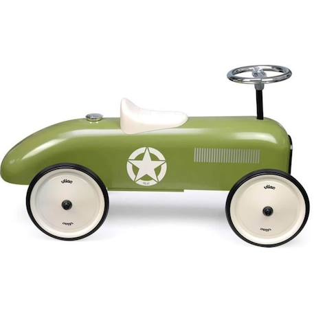 Porteur Voiture Vintage - VILAC - kaki - Enfant - Dimensions 76x38x40cm - Hauteur d'assise 28cm BLANC 3 - vertbaudet enfant 