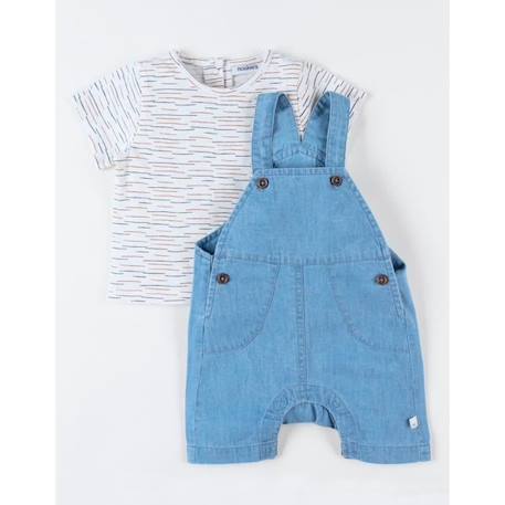 Set salopette denim + t-shirt BLEU 4 - vertbaudet enfant 