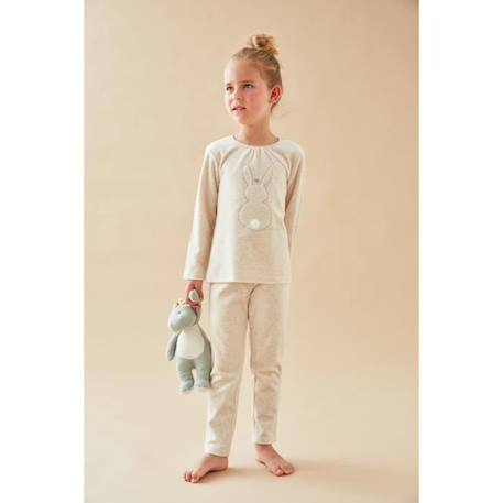 Pyjama 2 pièces imprimé lapin en velours chiné BEIGE 1 - vertbaudet enfant 