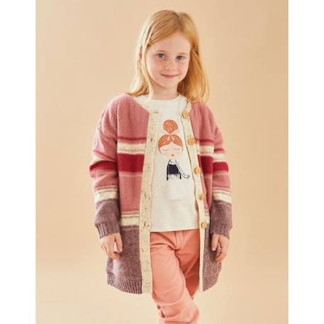 Gilet en Tricoloudoux® rayé ROSE 1 - vertbaudet enfant 