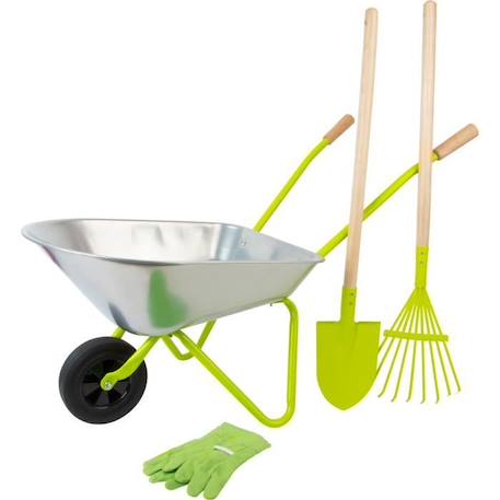 jouet pour enfant Brouette en métal avec outils de jardin GRIS 2 - vertbaudet enfant 