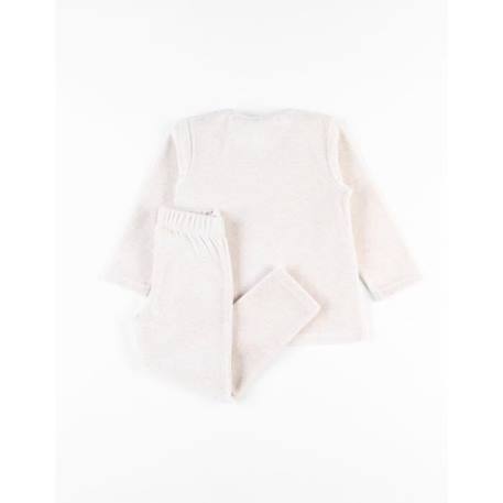 Pyjama 2 pièces imprimé lapin en velours chiné BEIGE 4 - vertbaudet enfant 