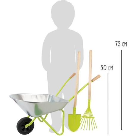 jouet pour enfant Brouette en métal avec outils de jardin GRIS 3 - vertbaudet enfant 