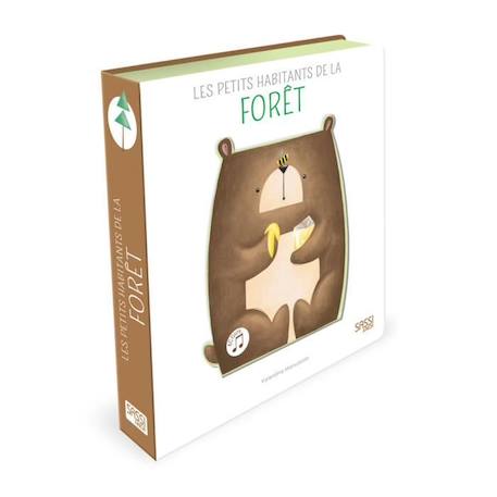 Livre sonore - Sassi Junior - Petits habitants de la forêt - Mixte - 24 mois - Blanc, marron et vert BLANC 1 - vertbaudet enfant 