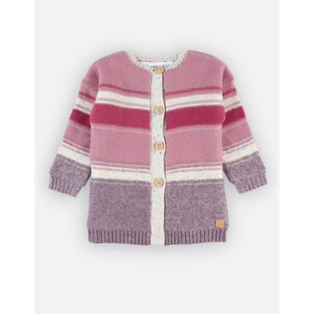 Gilet en Tricoloudoux® rayé ROSE 3 - vertbaudet enfant 