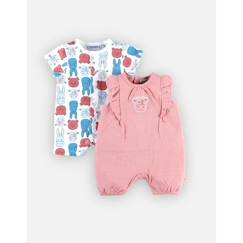 Set de 2 combishorts en jersey coton imprimés  - vertbaudet enfant