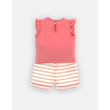 Set t-shirt + short en coton BIO ROSE 2 - vertbaudet enfant 