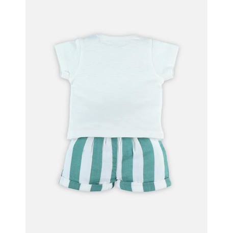 Set t-shirt et short en coton VERT 4 - vertbaudet enfant 