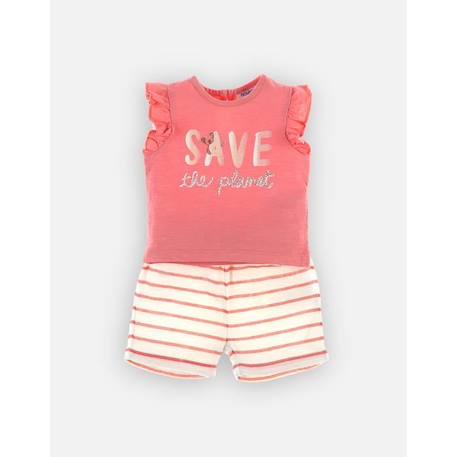 Set t-shirt + short en coton BIO ROSE 1 - vertbaudet enfant 