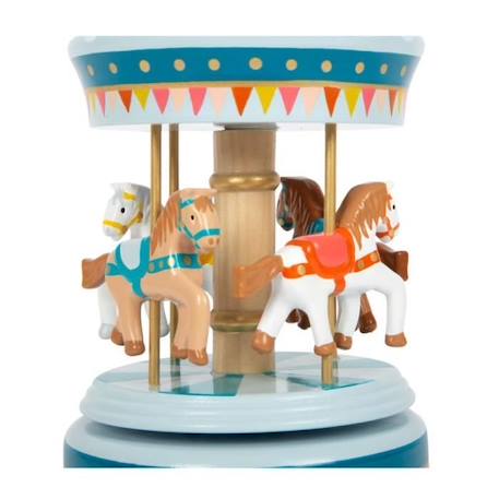 Boîte à musique carrousel à chevaux - SMALL FOOT - Bleu - Enfant - Mixte - A partir de 3 ans BLEU 4 - vertbaudet enfant 