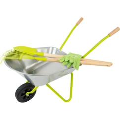 Jouet-Jeux d'imitation-Maison, bricolage et métiers-jouet pour enfant Brouette en métal avec outils de jardin